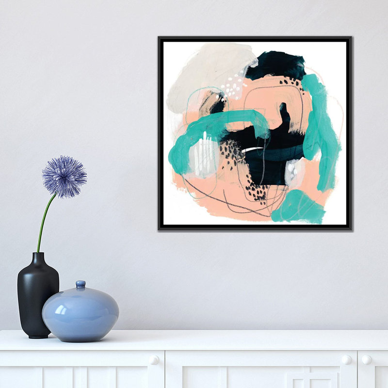 « torrent i », impression sur toile tendue, H 18 po x l 18 po x P 1,5 po, Toile avec cadre noir, Pas de tapis
