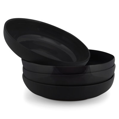 Dinner Bowls Set of 4, Black