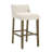 Fauna Modern Transitional Wood Bar Height Kitchen Bar Stool In Putty Brown Finish With White Boucle Fabric Upholstered Seat - Set Of 4-332545650-332545661-332545662
