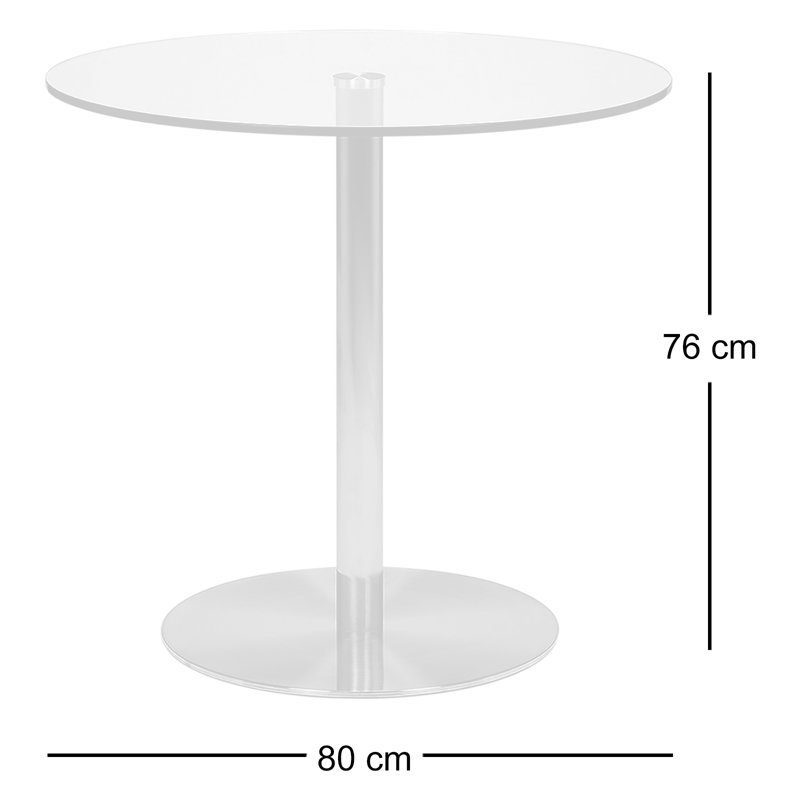 Round Glass Top Metal Base Dining Table