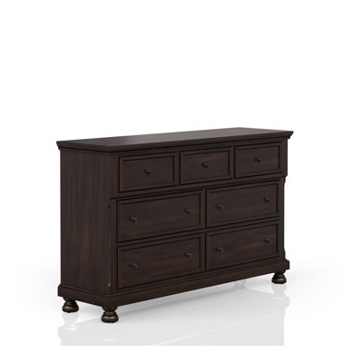 Commode sept tiroirs cerisier foncé