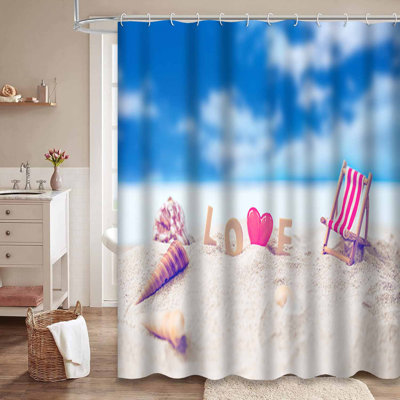 Rideau de douche en bois avec 12 crochets Valentine