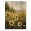 «Yellow Summer Sunflower Meadows» - Art mural en bois tournesols - sur bois de pin naturel-776957242