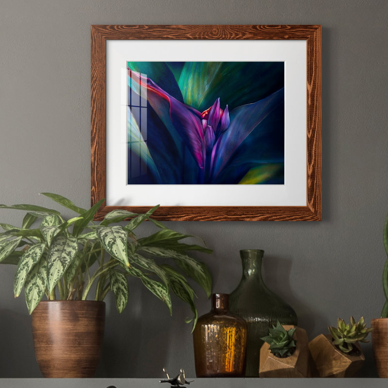 «Retro Petals II», reproduction sur papier encadrée, Papier avec cadre érable, H 20 po x l 17 po x P 1,5 po