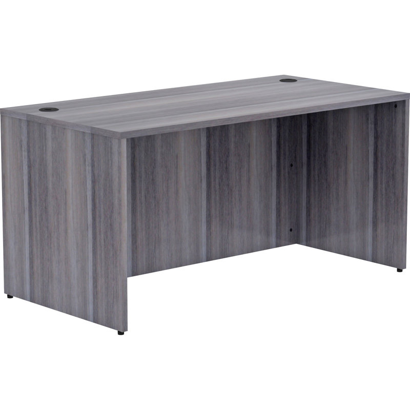 Weathered Charcoal Laminate Rectangular Desk Shell with PVC Edges