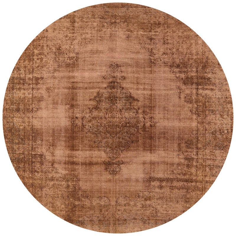 Tapis oriental orange, Rond 5 pi