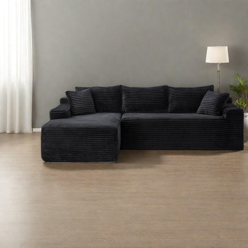 Canapé modulaire en velours côtelé 106,3 pouces Compression Cloud
