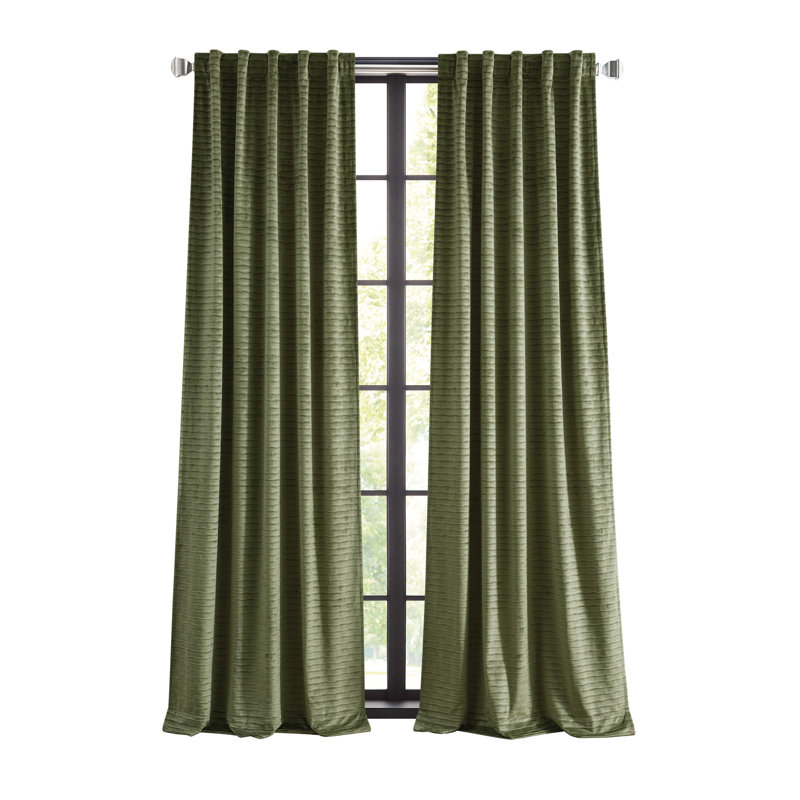 Paire de rideaux gaufrés Martha Stewart, L 37 po x L 95 po, Olive