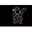 13" Red and Green Lighted Santa Christmas Silhouette Decoration