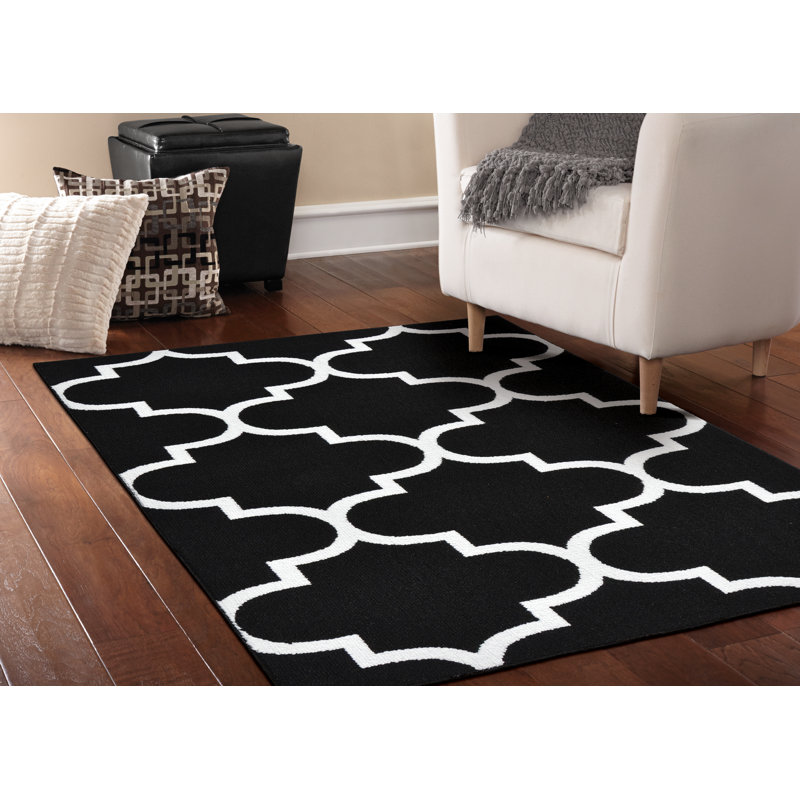 Tapis noir / blanc Anrey