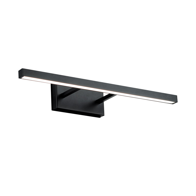 Éclairage de salle de bain 1 lumière DEL à intensité variable Rochelle, Noir, 3500 K