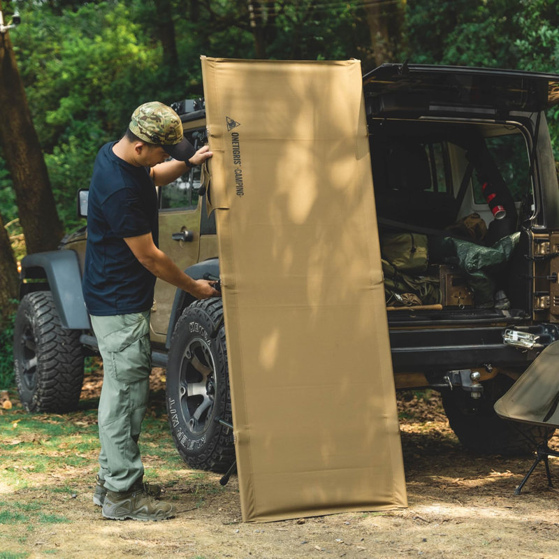 Lit de camping portatif pliant avec hauteur réglable et rallonges de pieds, Vert Ranger