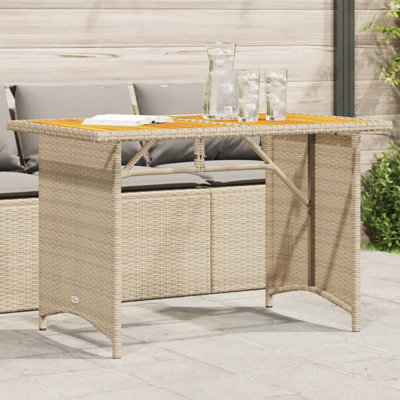 Table de patio avec plateau en bois Dakota Fields 43,3 po x 26,8 po x 27,6 po Dakota