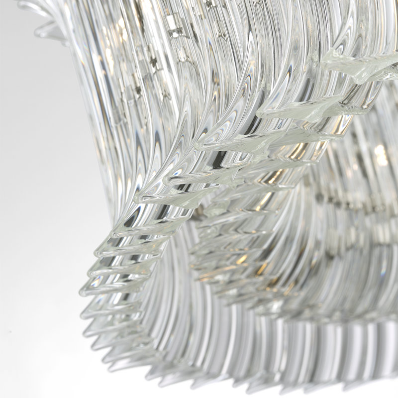 AERIN Rhine 36" Ring Chandelier with Crystal, Polished Nickel