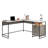 L-Shaped Desk, Brown Finish
