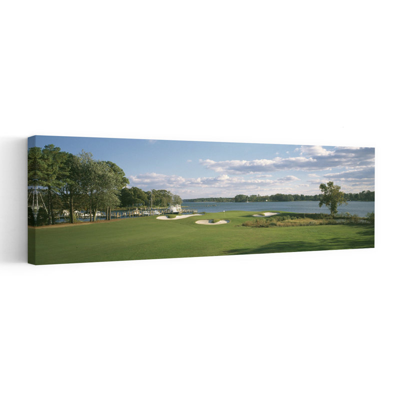 Golf course Hole 1 Par 4 Indian Creek Country Club Kilmarnock Virginia USA 1 Piece Wrapped Canvas Panoramic Wall Art