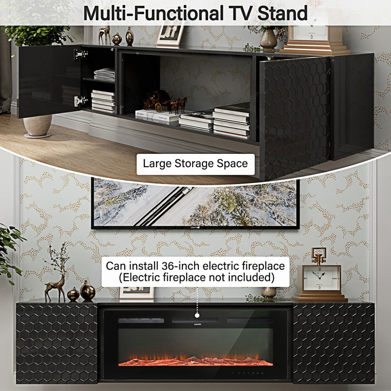 Support mural flottant pour téléviseur, console de télévision