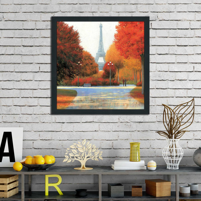 «Autumn in Paris Couple», reproduction d'art, Cadre espresso, H 31,5 po x l 31,5 po x P 1 po