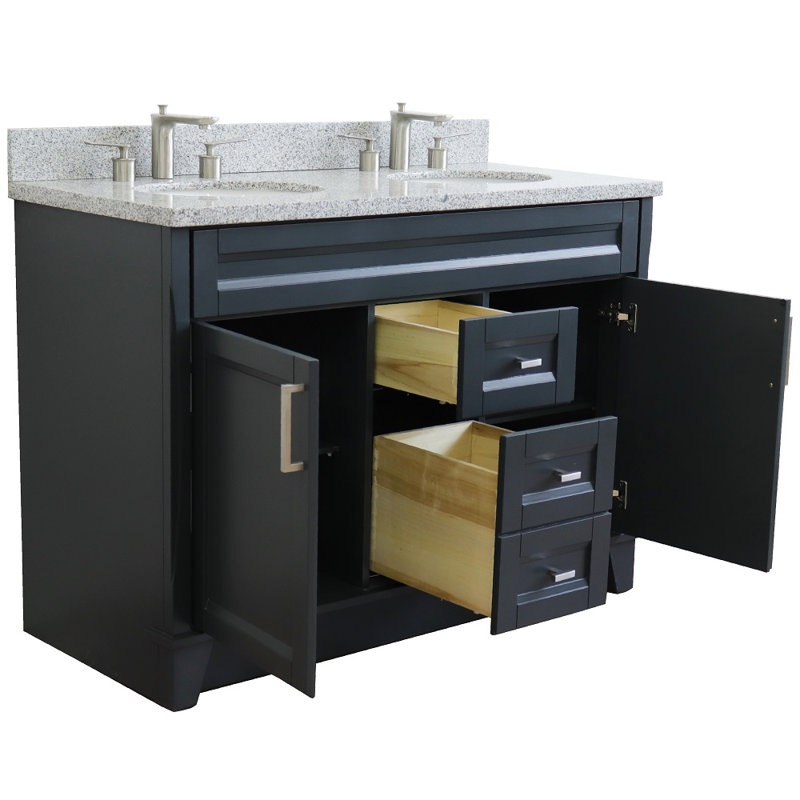 Ensemble de meuble-lavabo double 49 po Rosser, Gris