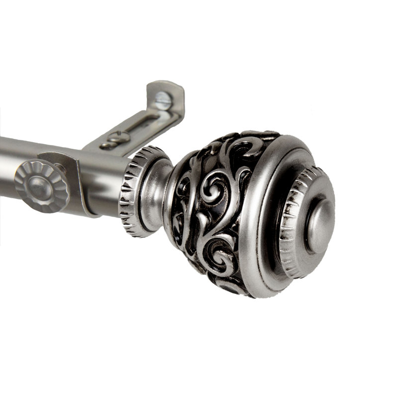 Tringle à rideaux simple 4 côtés North, Nickel satiné, 18 po à 28 po (chaque côté)