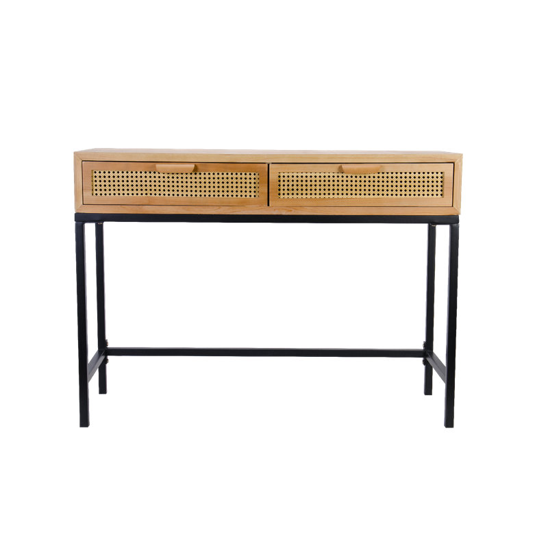 Armands Rustic Console Table with 2 Drawers Entryway Hallway Farmhouse Country Style, Light Brown