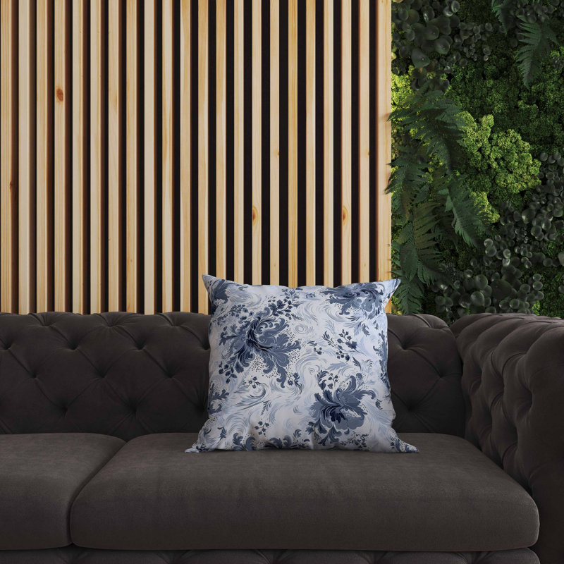 Coussin Retro Remix Broadcloth, H 26 po x l 26 po, Bleu / Gris pâle