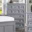 Commode de style transitionnel 1Pc Commode à 5 tiroirs et boutons ronds en feutre avec glissières à roulement à billes-274311100