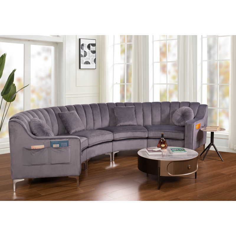 Canapé modulaire 142 po, Gris