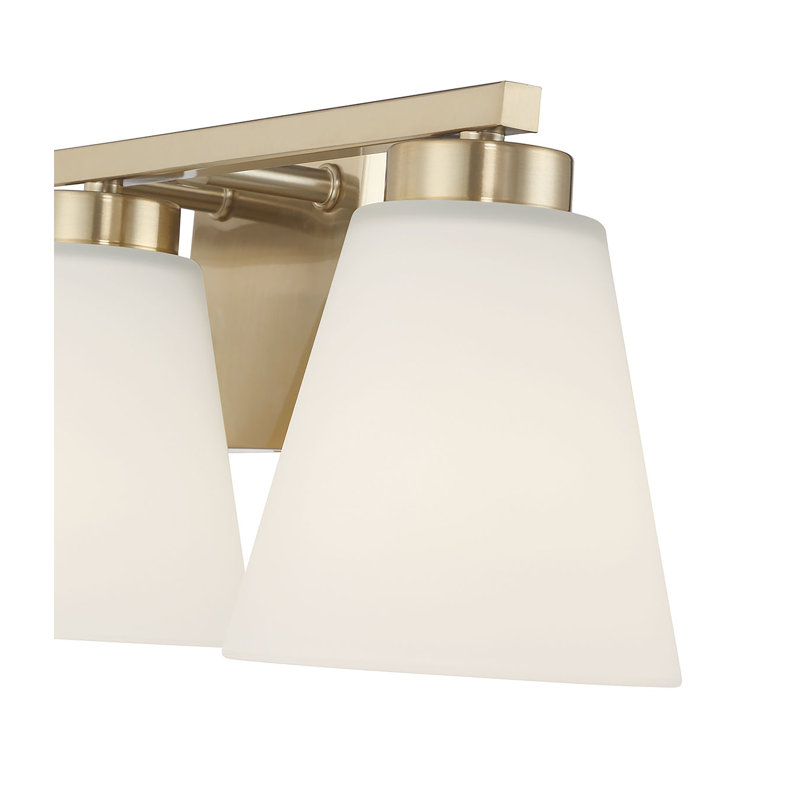 Meuble-lavabo 3 lumières Amiia, H 7 po x l 22 po x P 6 po, Doré, Trois lumières