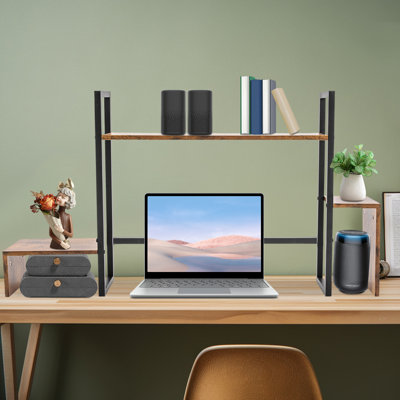 Anthany 2 Tier 25.6'' H X 48.8'' W Computer Desktop Bookshelf