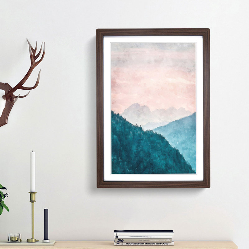 The Forest Angles - Picture Frame Painting Print, Walnut Framed, 45cm H x 33cm W x 2cm D