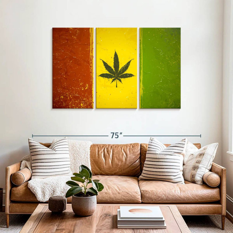 Drapeau du pays de la marihuana, H 36 po x l 57 po