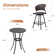 3-Piece Outdoor Bistro Set with Round Bar Table and Wicker Padded Swivel Bar Chairs