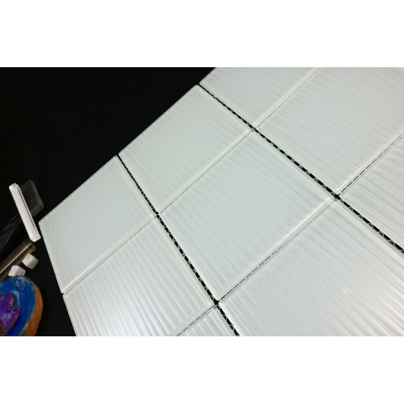 Shilla Glass Grid Mosaic Wall & Floor Tile, White