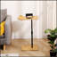 Table d'appoint en bambou réglable en forme de C avec fentes pour canapé et lit, parfaite pour le confort moderne.