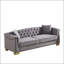 Canapé Chesterfield classique 84 po en velours 3 places avec têtes de clous dorées-132516595