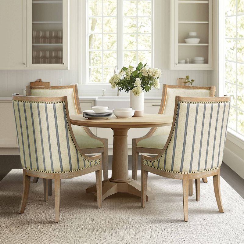 Chaise rembourrée Bedford Elmcrest, Rayures beiges