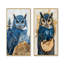Hibou dans la forêt de Saphir, paysage I - animaux, impressions sur toile, collection 2 panneaux-2065095095-2065095097