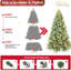 Arbre de Noël 4 pi en PE / PVC avec 150 lumières DEL blanc chaud - 475 pointes, conception à branches articulées, support naturel, support en métal, décoration de Noël facile à assembler-1416215838