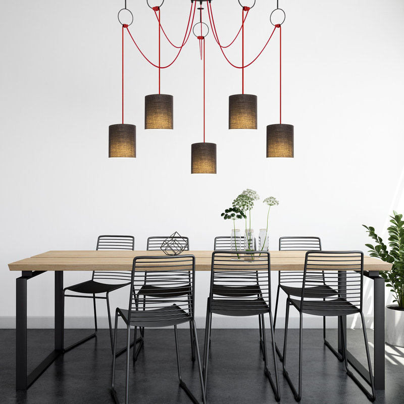 Luminaire suspendu tambour 5 lumières Shayaan