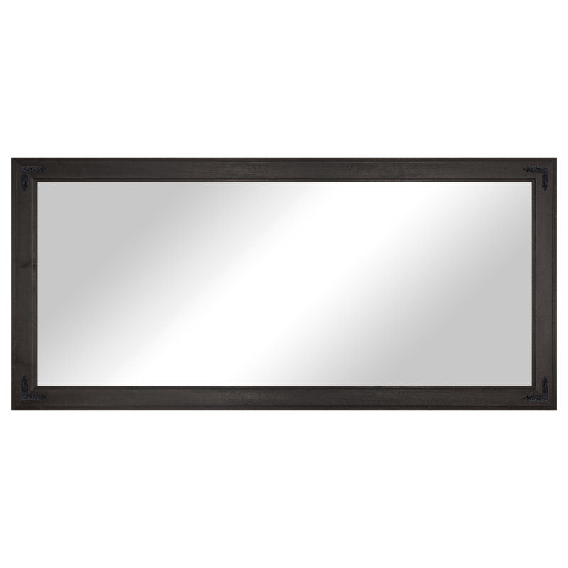 Rayne Heritage Hardwood Poplar Mirror With Decorative Corner Brackets, Ebony, 74 x 33