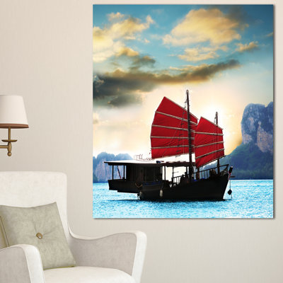 « large chinoise voilier bateau », reproduction de photo sur toile tendue