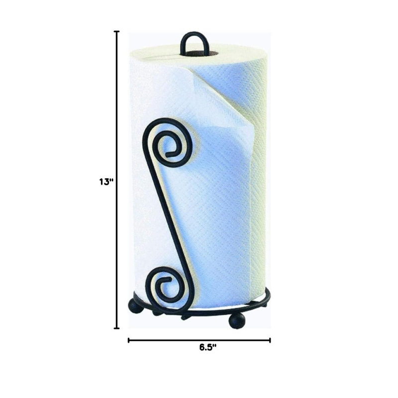 Porte-serviettes en papier Scroll, paquet de 1 (noir)