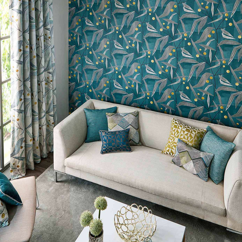 Entity 10.05m x 52cm Wallpaper Roll, Teal/Linden