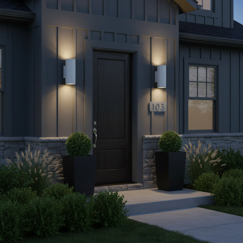 Silo Steel Wall Light, Textured White