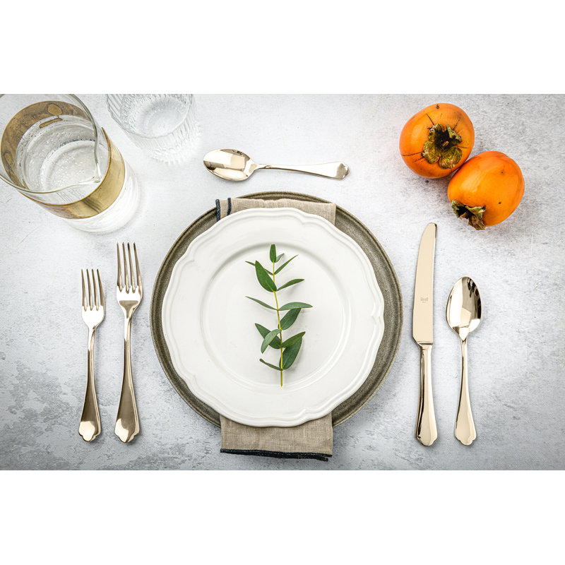 Dolce Vita Flatware Set - 32 Pieces - Stainless Steel, Champagne