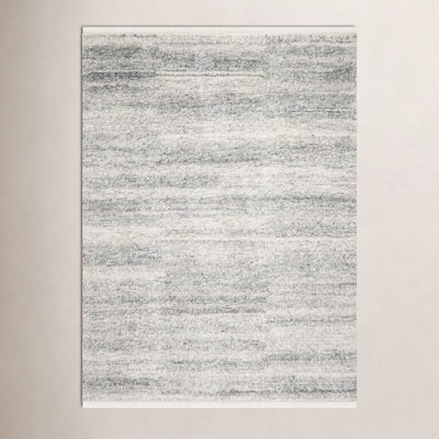 Wyly Light Gray Handmade Shag Wool Rug