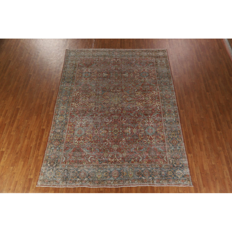 Tapis traditionnel à teinture végétale pré-1900 9 x 12