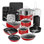 Ensemble de batterie de cuisine antiadhésive en aluminium 20 pièces avec surface antiadhésive bleue, allant au four et au lave-vaisselle