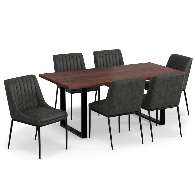 Ensemble repas 7 pièces Melody / Fieldcrest, Noyer foncé, Gris ardoise vieilli